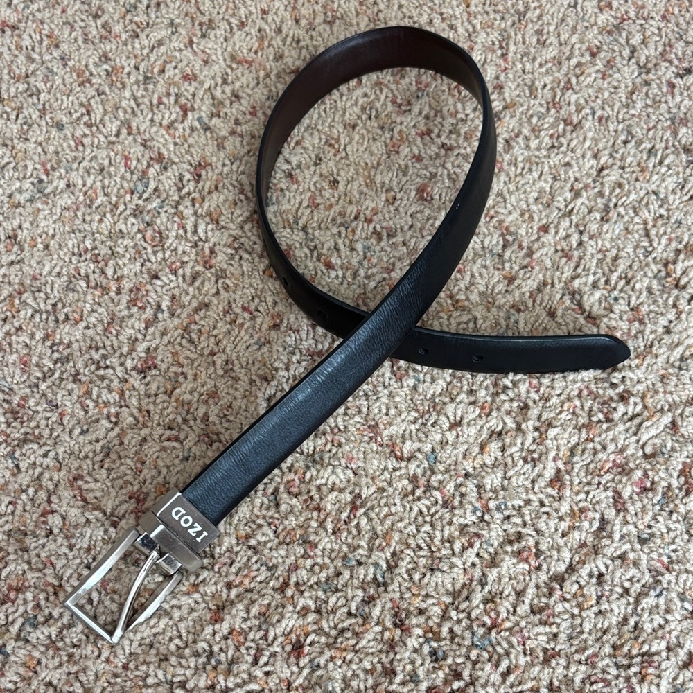Izod Black Leather Men's Belt